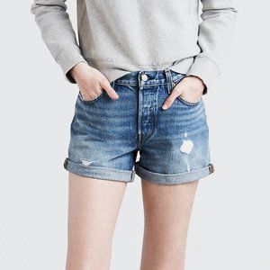 NWOT Levi's Style 501 Medium Wash Cuffed Hem Jean Shorts Women's Size 6